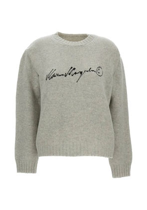 MM6 Maison Margiela logo-print cut-out sweater - Grey