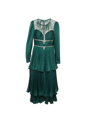 Self-Portrait crystal-embellished maxi dress - Green