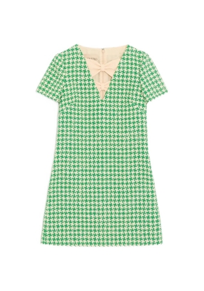 Valentino Garavani short houndstooth tweed dress - Green