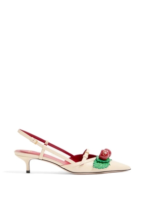 Valentino Garavani Cherryfic slingback pumps in kidskin 45mm - Neutrals