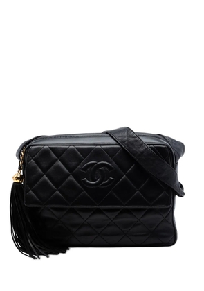 CHANEL Pre-Owned 1994-1996 CC Quilted Lambskin Tassel Camera Bag crossbody bag - Black