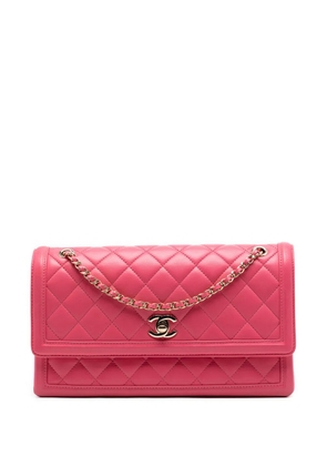 CHANEL Pre-Owned 2016-2017 Medium Quilted Lambskin 3 Compartment Flap shoulder bag - Pink