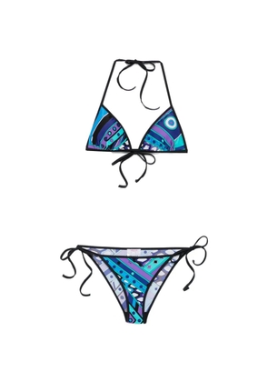 PUCCI Marmo-print triangle bikini - Blue