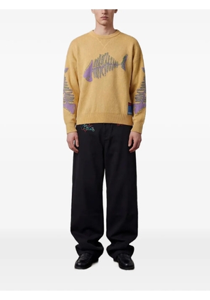 Pas de Mer Fish logo-patch cotton jumper - Yellow
