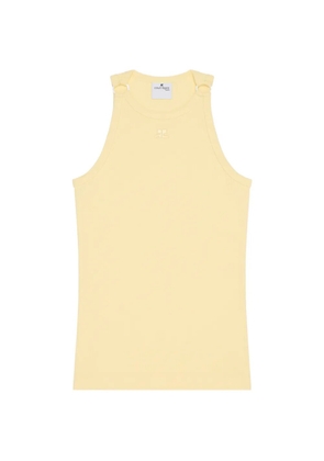 Courrèges buckle-detail ribbed tank top - Yellow
