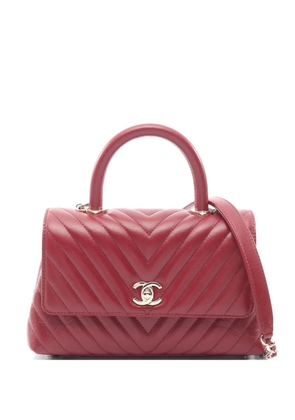 CHANEL Pre-Owned 2021s Chevron two-way leather handbag - Red