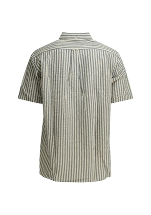 BEAMS PLUS striped seersucker polo shirt - Neutrals