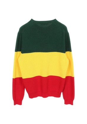 Louis Vuitton Pre-Owned 2010s logo-detail striped cotton jumper - Green