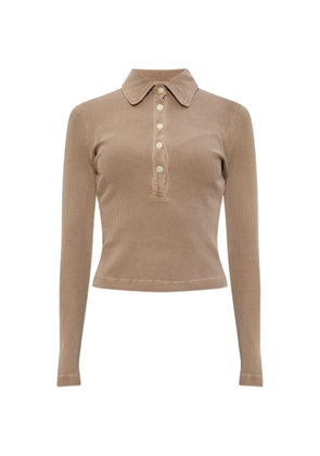 Citizens of Humanity Brea 60's ribbed long-sleeve polo top - Neutrals