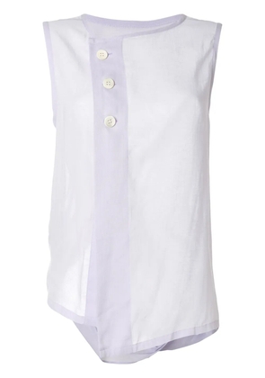 Y's front buttoned vest top - Purple