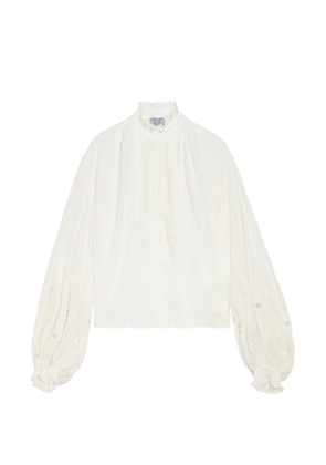 Thierry Colson Slava ruffled embroidered blouse - White