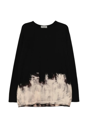 Yohji Yamamoto discharge combed T-shirt - Black