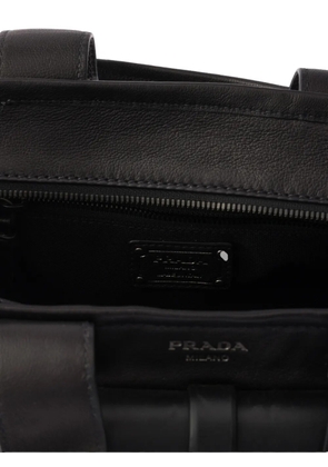 Prada Route medium leather tote bag - Black