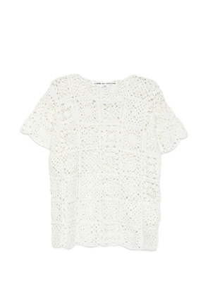 Comme Des Garçons hollow-out pattern knitted top - White