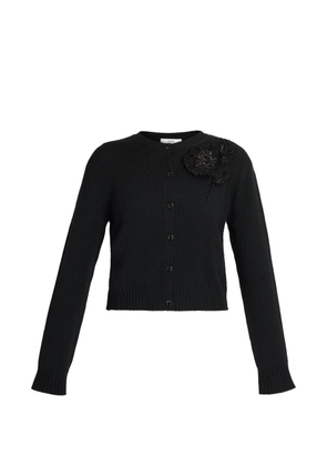 ERDEM embellished merino-wool cardigan - Black