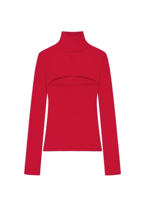 Courrèges rib-knit slash-detail sweater - Red
