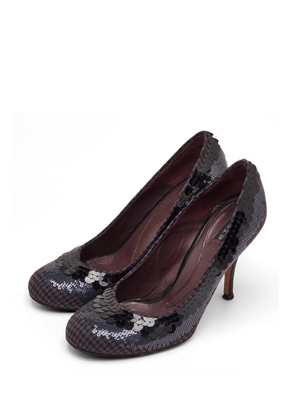 Etro Pre-Owned plaid sequin-embellished pumps - Black