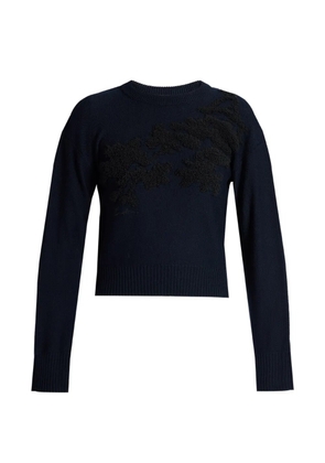 ERDEM fine-knit floral-embroidered sweater - Blue