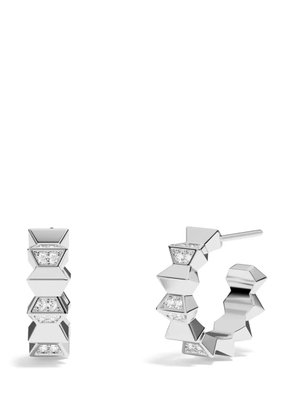 APM Monaco Up and Down hoop earrings - White
