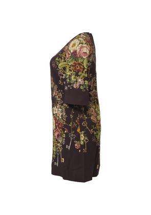 Dolce & Gabbana Pre-Owned Flowers and Keys printed mini dress - Brown