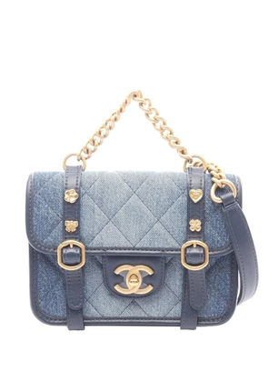 CHANEL Pre-Owned 2021-2026 Mini Denim Chain Flap Bag satchel - Blue
