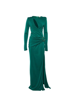 Elisabetta Franchi cut-out slitted maxi dress - Green