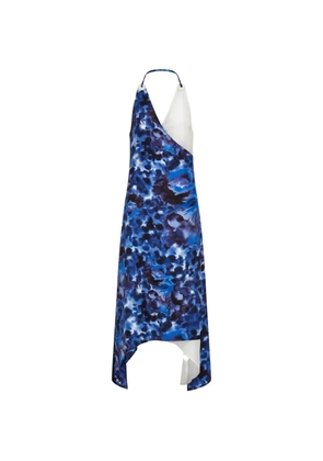 Ferragamo carnation-print wrap dress - Blue