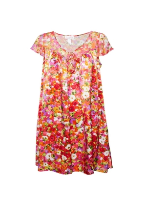 Oscar de la Renta Pre-Owned floral-print satin night gown - Pink