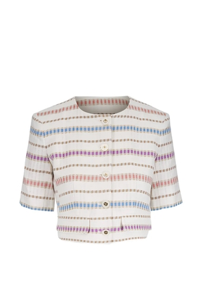 Veronica Beard striped cropped jacket - Neutrals