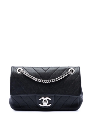 CHANEL Pre-Owned 2017-2018 Mini CC Chevron Calfskin Single Flap crossbody bag - Black