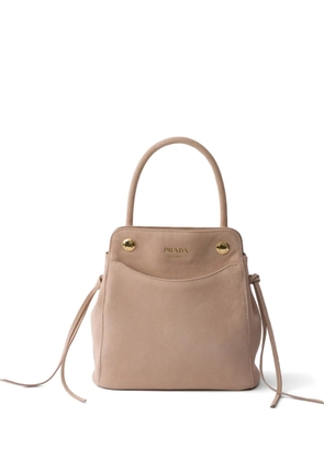Prada Prada Carry mini suede handbag - Neutrals