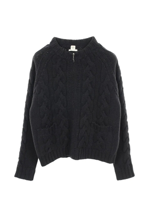 Hermès Pre-Owned 2010s cable-knit zip-up cardigan - Blue