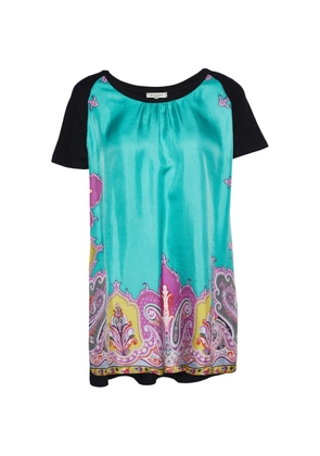 Etro Pre-Owned panelled printed T-shirt - Black