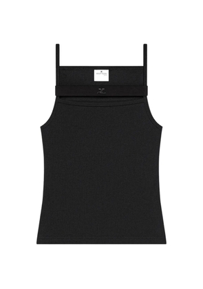 Courrèges cut-out ribbed tank top - Black
