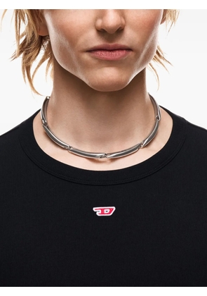 Diesel D logo bar-link necklace - Silver