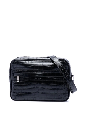 Saint Laurent Pre-Owned 2021 Crocodile Embossed Leather Camp Camera Bag crossbody bag - Black