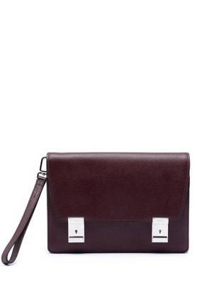 Prada Pre-Owned 2023-2026 Saffiano Double Lock Convertible clutch bag - Red