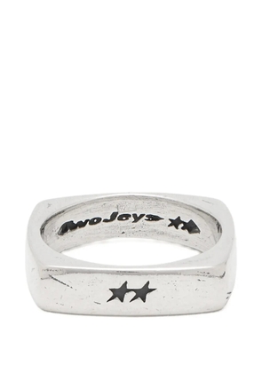 TWOJEYS star-engraved square-frame ring - Silver