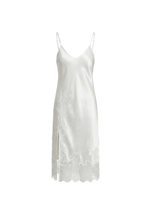 Almaz Past Midnight lace-trim satin midi dress - White