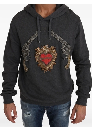 Dolce & Gabbana bead-embroidered hoodie - Grey