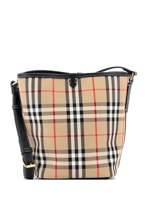 Burberry Pre-Owned Ashby Vintage Check Canvas with Leather Mini bucket bag - Brown