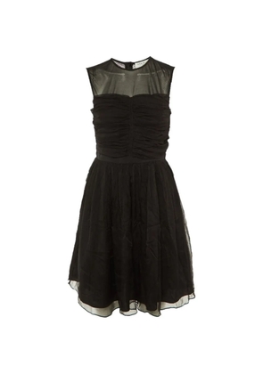 SANDRO mini ruffled silk-chiffon dress - Black