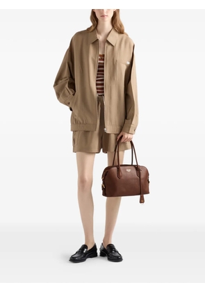 Prada medium leather tote bag - Brown