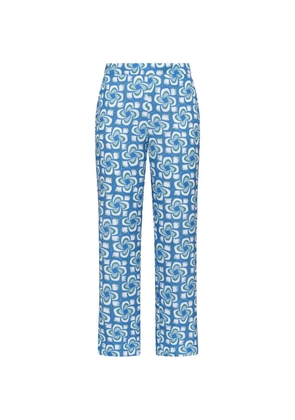 MALIPARMI Mouliné-print side-slit trousers - Blue