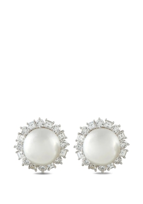Harry Winston pearl and diamond earrings - Silver