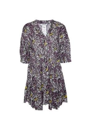 'S Max Mara floral-print tiered dress - Purple