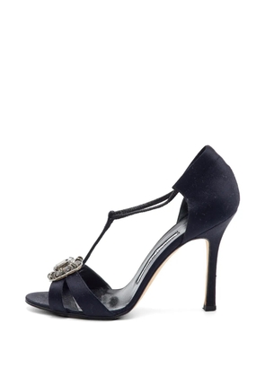 Manolo Blahnik crystal-embellished ankle-strap sandals - Black