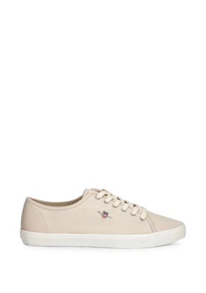 Gant lace-up logo-embroidered sneakers - Neutrals