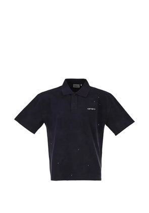 Carhartt WIP paint-splatter logo-print polo shirt - Blue