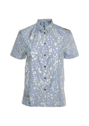 Kenzo Pre-Owned metallic-print striped shirt - Blue